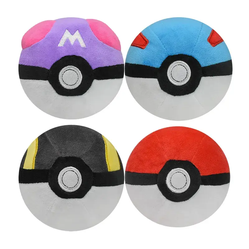 Pokemon Plüsch Bälle (4 Stk.) Master Ball Super Ball Great Ball Ultra Ball (ca. 12cm)