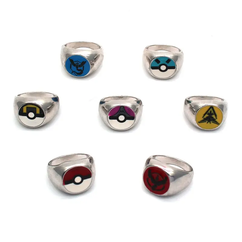 Pokemon Ringe mit Poke Ball, Gengar, Zapdos, Articuno, Moltres Motiv