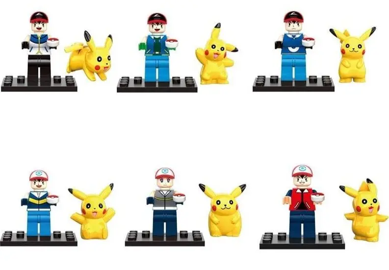 Pokemon Trainer Figuren mit Pikachu (6 Stk.)