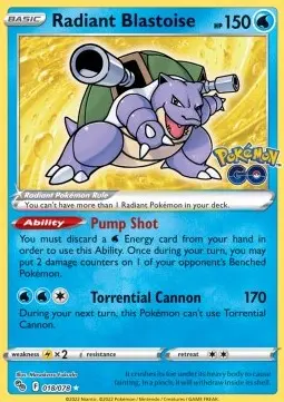 Radiant Blastoise PGO-018 Ultra Rare Englisch