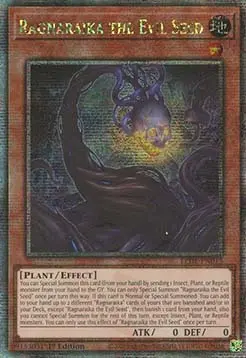 Ragnaraika der böse Samen (V.2) LEDE-013 Quarter Century Secret Rare Excellent Deutsch 1. Auflage