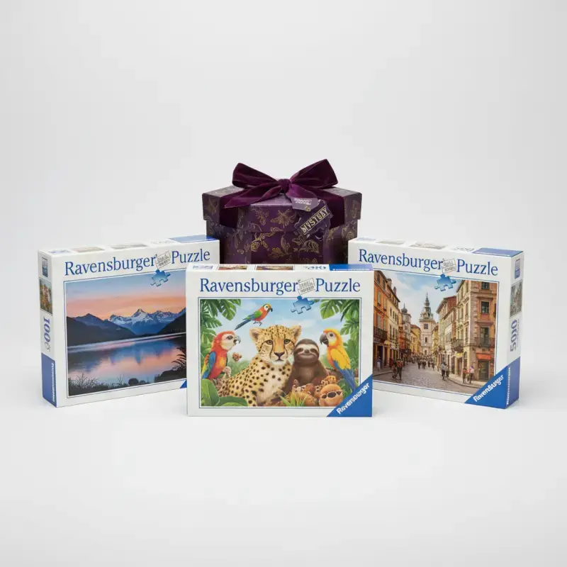 Ravensburger Puzzle Mystery Box – 3 Überraschungs-Puzzles Bundle