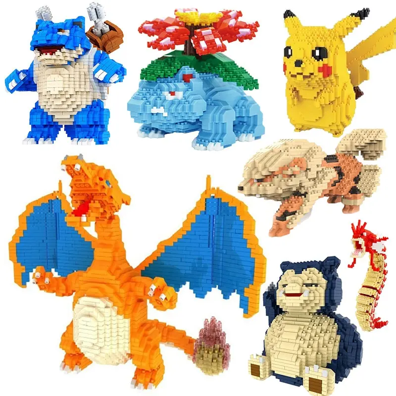 Relaxo, Pikachu, Charizard, Pikachu u. a. Baustein Set (viele Motive zur Auswahl)