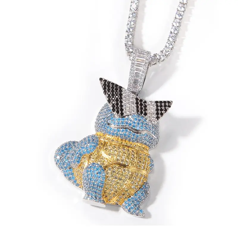 Schiggy Squritle - Stylishe Pokemon Hip Hop Hals Kette