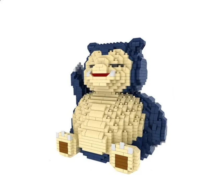 Sitzender Relaxo / Snorlax Pokemon Baustein Set
