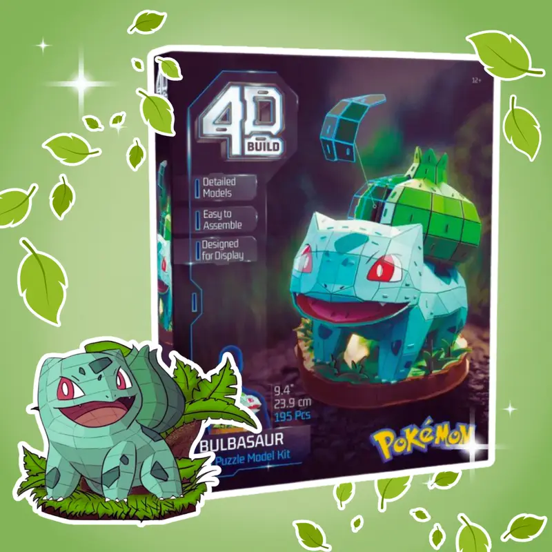 Spin Master 4D Build – Pokémon Bisasam | Modellbausatz | 195 Teile