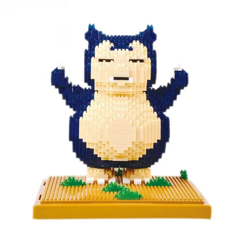 Stehender Relaxo / Snorlax Baustein Figur zum selbstbauen