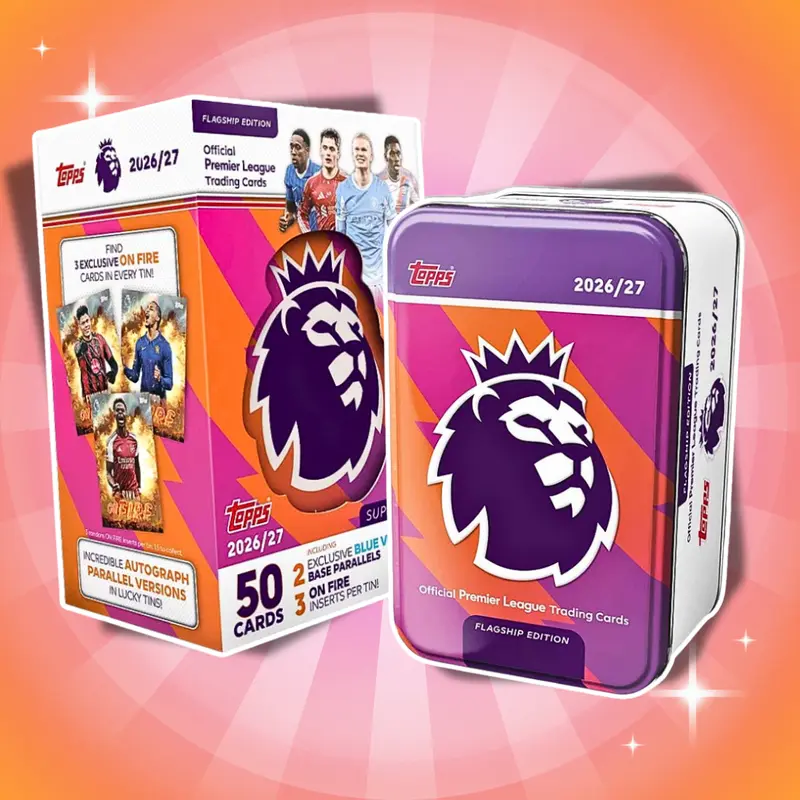 Topps Flagship Premier League Trading Cards 2026/2027 Super Tin – 50 Karten + 5 Sonderkarten – Zufälliges Design