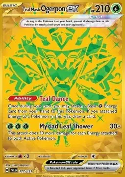 Türkisgrüne Maske Ogerpon ex PRE-177 Secret Rare Deutsch