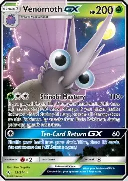 Venomoth GX UNB-12 Ultra Rare Excellent Englisch