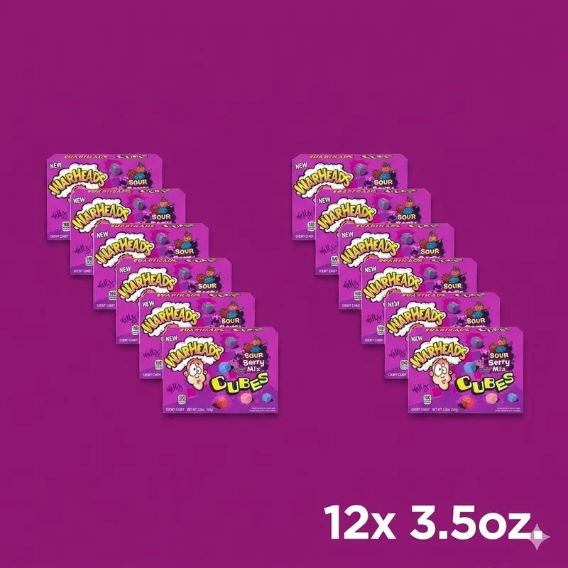 Warheads Sour Berry Mix Cubes (12er-Pack / 12x 99,22g)